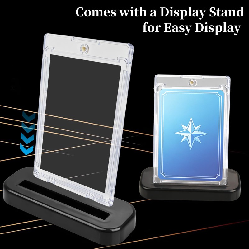 JIUBULUJIU 12 Pack Magnetic Card Holder with 1 Card Stand