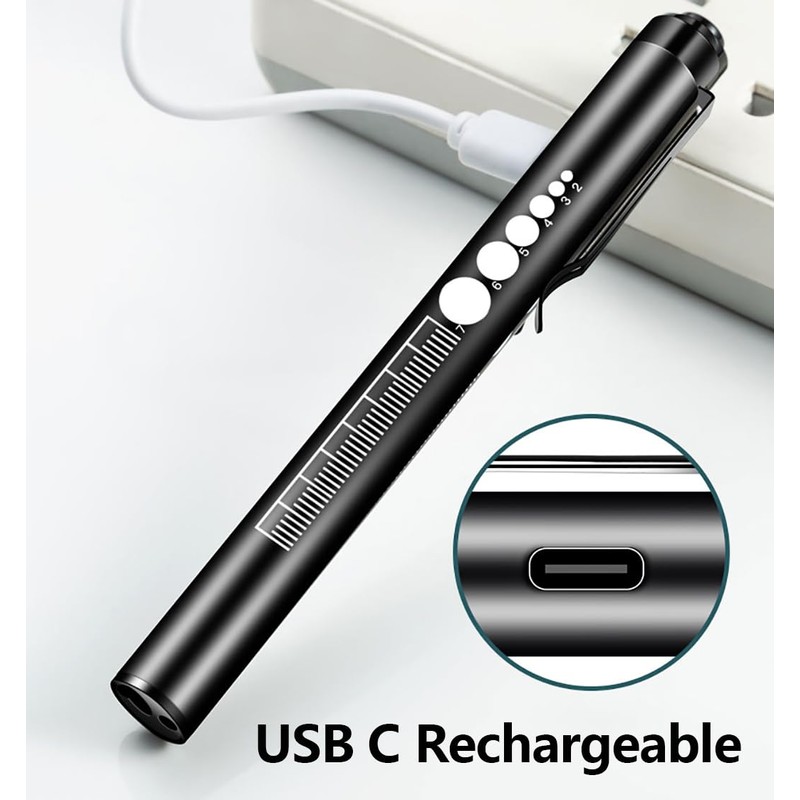 ALONEFIRE P32 Pen Flashlight Bright White+Yellow Dual Light Source USB