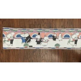 Seabrook Designs RARE New Roll SANDRA BOYNTON  Ballroom Dancing Wallpaper Border 5 Yds BY424B