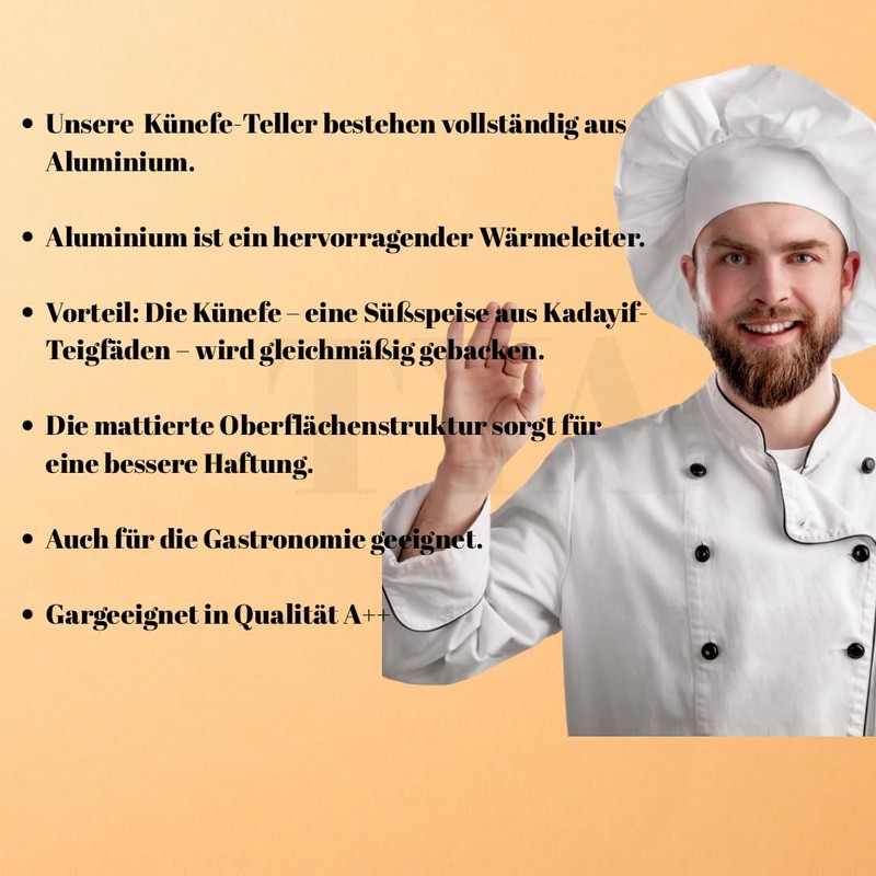 TYA I Künefe Plate Set for Künefe Kadayif Dough Threads