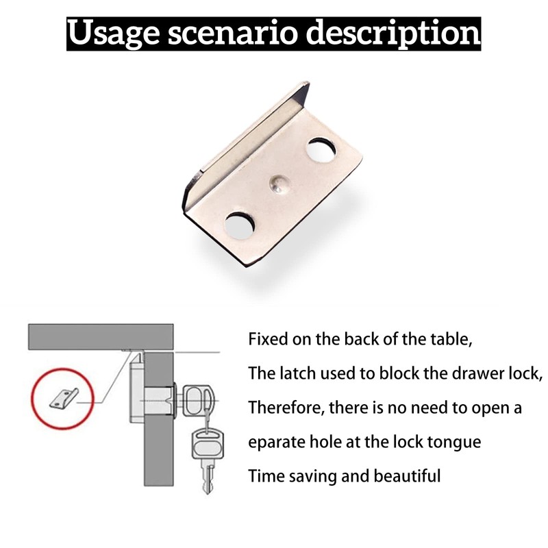 AOCEAN 24 PCS Angled Drawer Lock Strike Plate L-Shaped Cabinet
