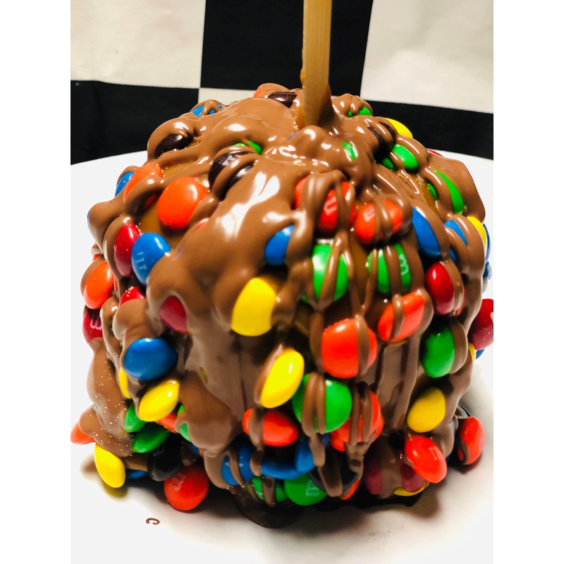 Gourmet Jumbo Caramel Apple (Chocolate Candy Buttons & Milk Chocolate)