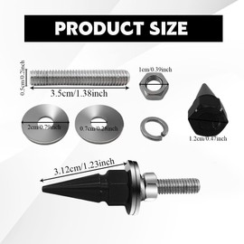HQRNYP 4PCS Spikes License Plate Screws for Car, Motorcycle License Plate Bolts, Decorative Anti-Theft Stainless Steel and Aluminum Alloy Frame Bolts, Auto Tag Fasteners for Vehicles (Black)