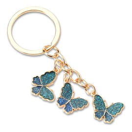 Blue Butterfly Keychain Butterfly Car Backpack Accessories for Women Girls Butterfly Key Chains Party Favors Birthday Christmas Gifts for Best Friend Daughter Mom Rhinestone Butterfly Keychain