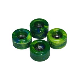 SPITBOARDS Fingerboard Urethane Swirl Wheels 60D with Real Ball Bearings Professional CNC Quality Swirl Grass