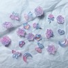 50pcs Luminous Flower Nail Charms Blue Purple Bow Heart Butterfly