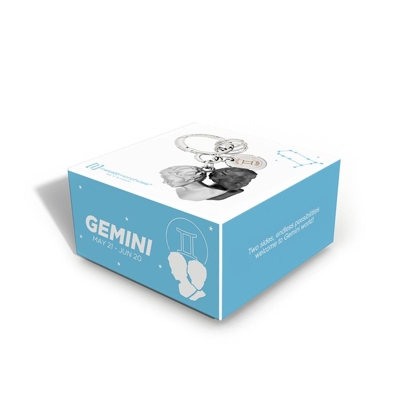 Chocly Metamorphosis Collection Belgium Metal Keyring - Zodiac Gemini