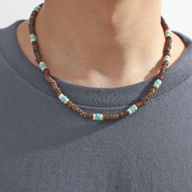 Your Always Charm Puka Shell Necklace Men Beaded Necklace for Men Beach Surfer Necklaces Jewelry Christmas Gifts Stocking Stuffers for Men