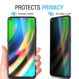 Anbel Design Anbzsign[2 Pack] Camera Lens Protector and [2 Pack] Privacy Screen Protector for Motorola Moto G9 Plus/Moto G Stylus (2021), Anti-Spy 9H Hardness Tempered Glass