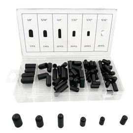 Yenghome 80 Pieces Rubber Vacuum Cap Assortment, 4mm 5mm 5.55mm 6.35mm 8mm 9.5mm Inner Diameter Dropper,Hose Caps Kit for Carburetor Manifold