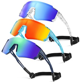 TURBOPEP 3Pack Kids Polarized Sunglasses - Youth Baseball Sunglasses for Boys Girls Age 3-12 Sports UV Protection Goggles