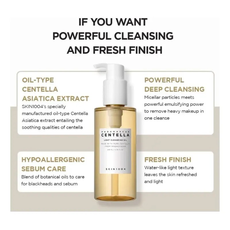Skin1004 Madagascar Centella Light Cleansing Oil 200ml - Todo Tipo
