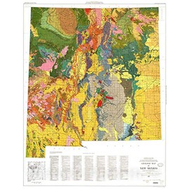 Historic Pictoric Map : Geologic map of New Mexico, 1965 Cartography Wall Art : 18in x 24in