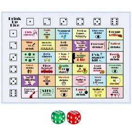 Fofeadm Drinking Games for Adults, Rubber Mat Drinking Board Game, Funny Party Interactive Drinking Games for Game Night, Birthday, Family Play or Any Occasion, Age 21+