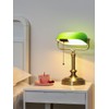 LOFOB Traditional Banker's Desk Lamp with Glass Shade,Pull Chain Switch,