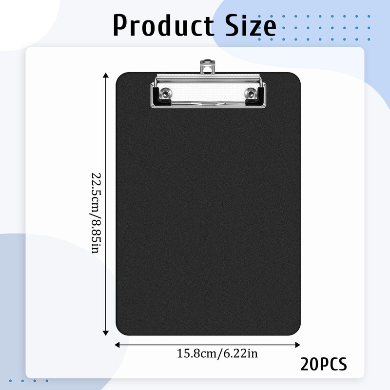 Giantree 20 Pack Small Clipboards 6 x 9 Inch, A5