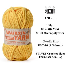 （3 Yellow） 3 Pack Super Soft Fuzzy Chenille Chunky Yarn for Crocheting, 300g (261yds) Velvet Fluffy Amigurumi Yarn for Hand Knitting Baby Blankets Weaving Craft