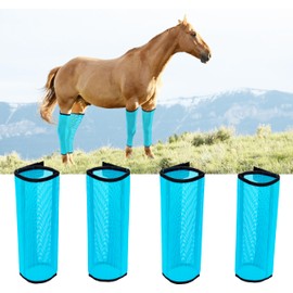 Mesh Fly Boots for Horses Set of 4, Horse Leg Guards Leg Wraps, Horse Leg Protectors