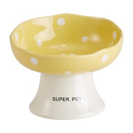 Ceramic Elevated Cat Bowls, Tilted Raised Cat Bowl Anti Vomit Cat Bowl for Indoor Cats, Whisker Friendly Pet Food and Water Bowl for Kitten, Cat, Puppies, Dishwasher Safe