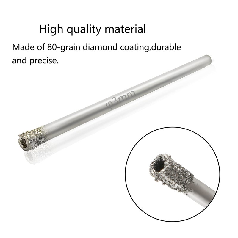 Jamiikury 1/8" / 3mm Diamond Hole Saw Drill Bits, Glass