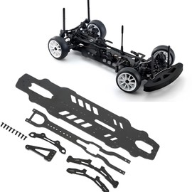 ZLXHDL RC Car Chassis, Touring Car Chassis Kit, Precise, Rigid, Flexible Base Plate Set, Compatible with 3RACING ADVANCE S64 RC 1/10 Touring Car (Black)