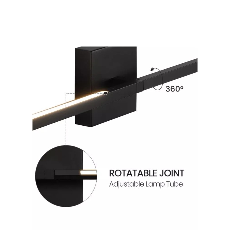 CCYCOL Black Bathroom Light Fixtures 360° Rotatable Black Vanity Light,