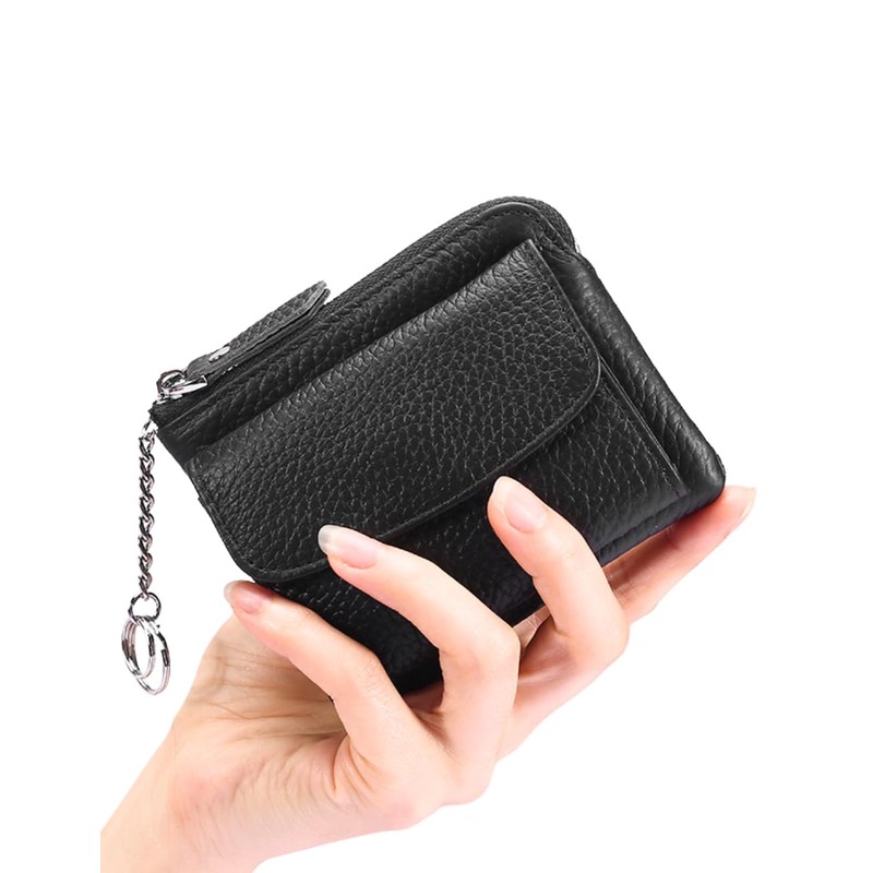 VEROMAN L-Shaped Travel Wallet, L-Shaped Mini Compact Wallet, Travel, Leather,