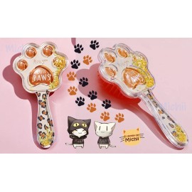 MICHBRUSH 1 Cepillo Para Cabello Niña Huella Gato Kawaii Con Glitter