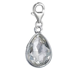 Clip on Birthstones Dangling lobster clasp charms for bracelets (D: April)