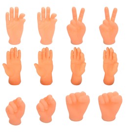 Pack of 12 Mini Hands, Small Hands, Tiny Hands, Party Gadget Scoole Things, Festival Gadget Funny Gadgets for Pets, Tiny Hand Set for Magic, Funny Things, Rubber Funny Mini Hands, Finger Puppets