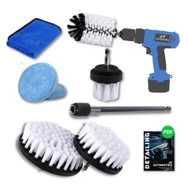 AF AUTOMOTRIZ – 8 Piezas Cepillos para Taladro De Limpieza Tapicería Alfombras Sillones Salas Tapetes Drill Brush Kit Limpieza Cepillos Cerdas Suaves.