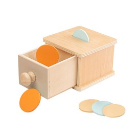 BlueXP Montessori Toy from 1 Year Coin Box Wooden Montessori Toy Shape Sorting Montessori Object Permanent Box Toy Hand Eye Coordination Wooden Toy Learning Toy for Toddlers