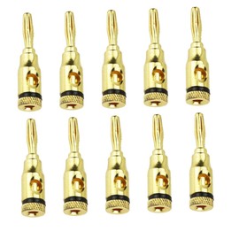 Gatuida 24pcs Gold Plated Banana Plugs Connector for Speakers and Amplifiers Open Screw Design Easy Installation and Performance Black and