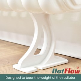 Hot Flow Single Traffic White Column Radiator Foot - 100mm High Compatible with Column Radiators & Cast Iron Radiators. Ideal Product to Support The Weight of Column Radiators.
