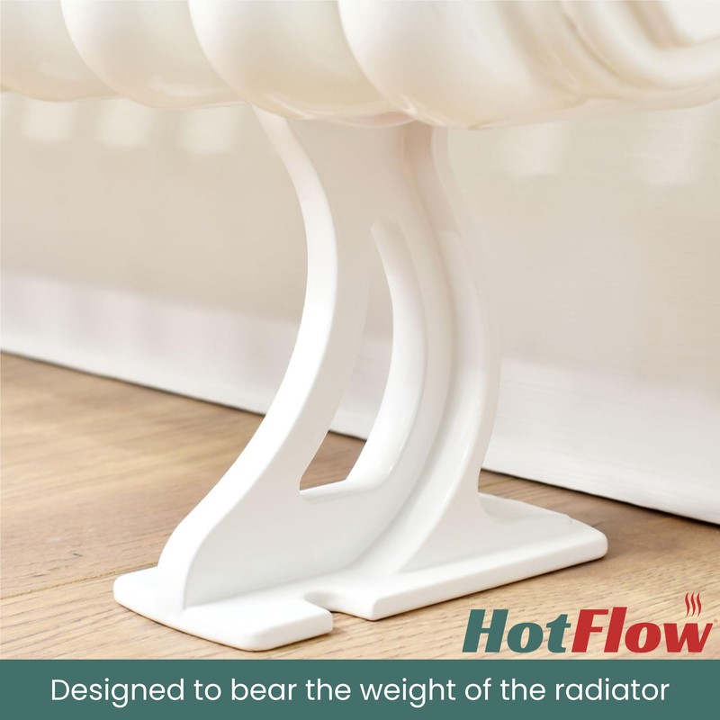 Hot Flow Single Traffic White Column Radiator Foot - 100mm
