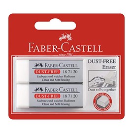 Faber-Castell Dust-Free Eraser White 2 Pack, (82-187165)