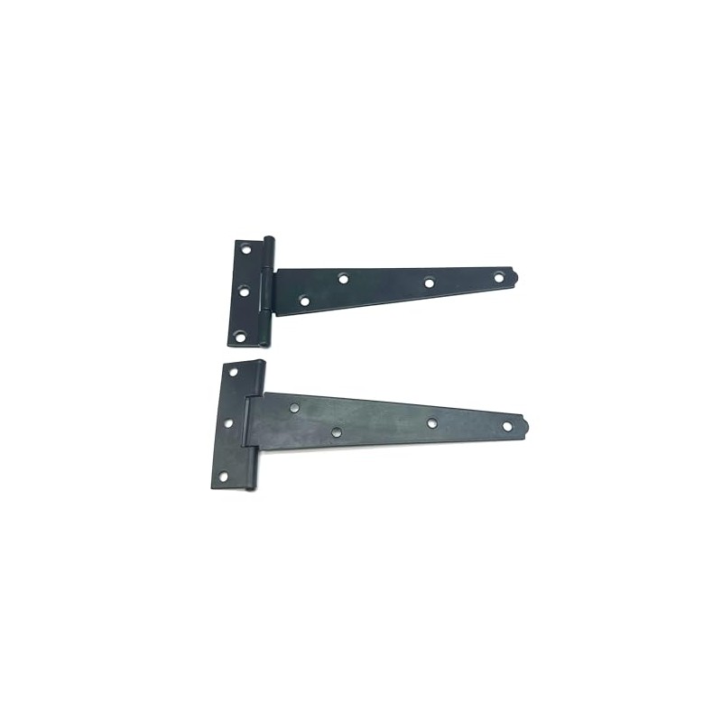 2PK 150mm Black Tee Hinges with Fixings. 6" T-Hinges for