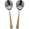 Hand Hammered Flatware Party Set Serving Spoons Stainless with Copper
