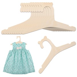 Pack of 10 Wooden Baby Hangers, Children's Clothes Hangers, Safe, Odourless, Non-Slip Children's Clothes Hangers Made of Wood for Babies and Children