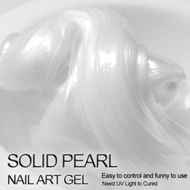 NAILGIL Solid Builder Gel For Nails, Pearl White 3D Sculpture Nail Art Non-Sticky Hand Hard Extension Gel Sock Off UV with Mold for Nail Art Salon Home DIY