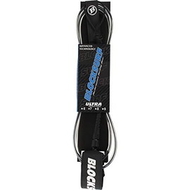 Blocksurf Ultra Black/Clear Black Surfboard Leash - 6'