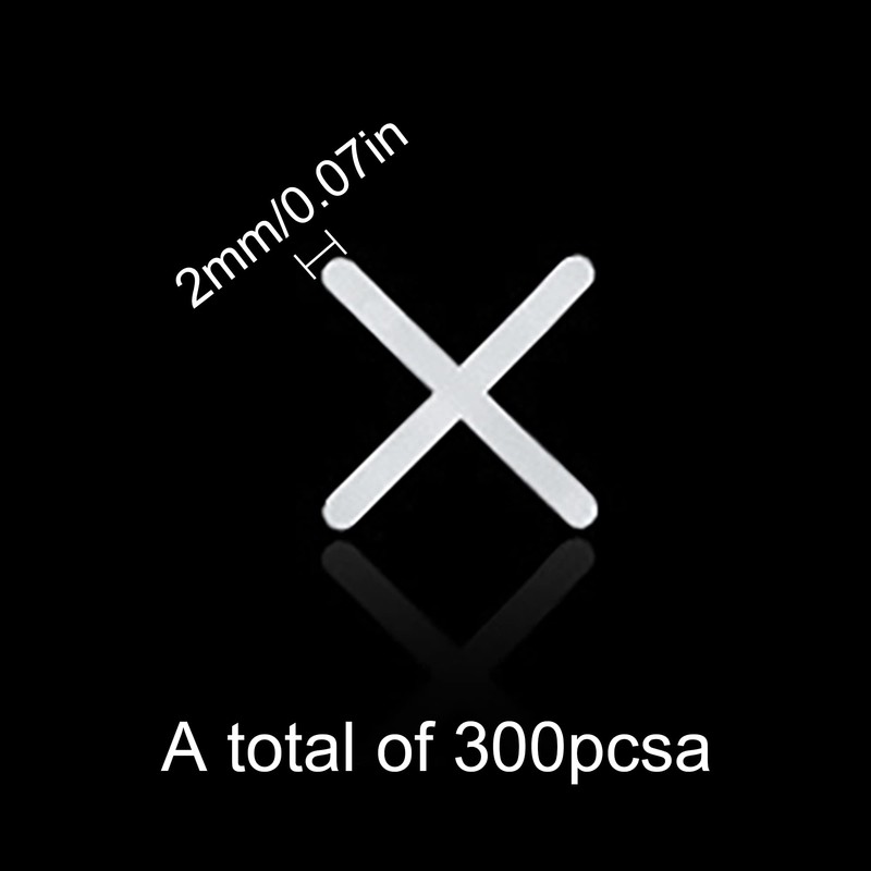 300PCS Tile Spacers,Decorative Tile, 2mm Tile Spacers, Plastic Cross Tile