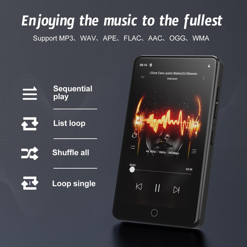 160GB Android 13 MP3 Player with Bluetooth and WiFi, 4.02"