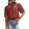 PRETTYGARDEN Summer Tops for Women 2025 Trendy Short Sleeve Eyelet