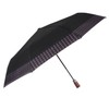 PERLETTI Black Men's Automatic Umbrella with Pattern - Windproof Pocket