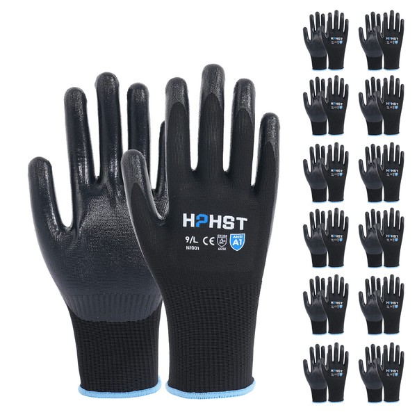 HPHST Work Gloves, 12 Pairs Work Gloves Men Women with