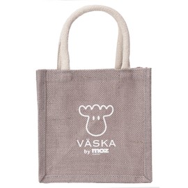 Mozu VSJJ-01A VASKA by Vesca Tote Bag, Small Size, Small, Mini Tote, Scandinavia, Sweden, Elk, Elk, Elk, Women's, Walk Tote, Lunch Tote, Bento Tote, Jute, Gray, gray