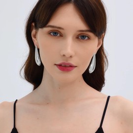 Jurikko Chunky Gold Stud Earrings for Women Trendy, Statement Drop Dangle Earrings 14K Gold Plated, 925 Sterling Silver Ear Posts Minimalist Earrings, Jewelry Gift