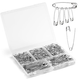 Safety Pins, Safety Pins Assorted, 300 Pack Strong and Heavy Duty Variety Pack for Clothes, Crafts, Pinning and Arts & Craft, Silver