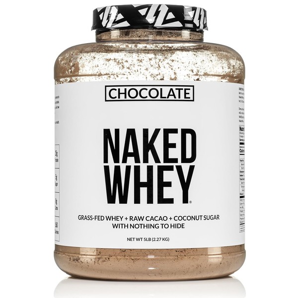 NAKED Whey Protein Supplement Powder, Chocolate, GMO Free, Soy Free,